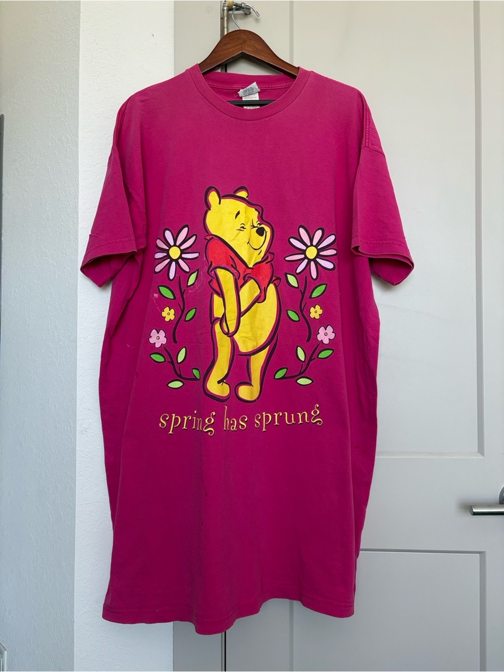 VINTAGE 90s POOH SPRING HAS SPRUNG GRAPHIC SHORT SLEEVE PAJAMA SLEEP T-SHIRT OS